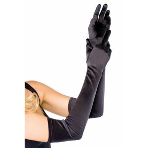 Čierne dlhé saténové rukavice 16B