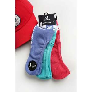 Pánske no show ponožky Men MFC Invisible Stripe - modrá, tyrkysová, červená - trojbalenie