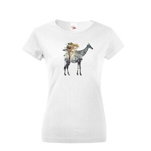 Dámské tričko s potlačou zvierat - Žirafa