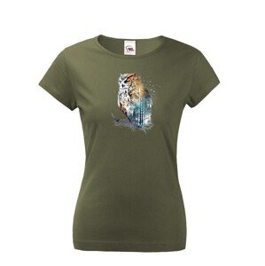 Dámské tričko s potlačou zvierat - Sova