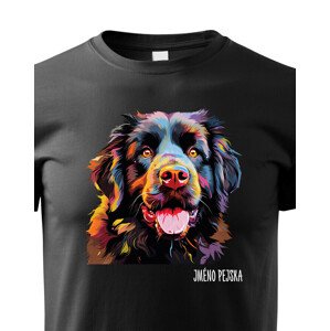 Detské tričko s potlačou plemena Novofundlandský pes s voliteľným menom