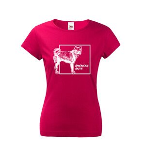 Dámské tričko s potlačou plemena American Akita - pre milovníkov psov