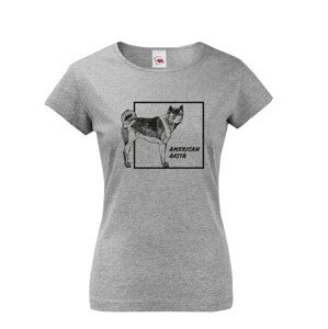 Dámské tričko s potlačou plemena American Akita - pre milovníkov psov