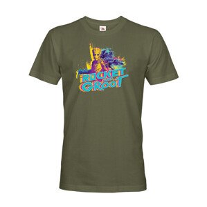 Pánské tričko s potlačou Groot a Rocket - ideálny darček pre fanúšikov Marvel