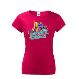 Dámské tričko s potlačou Groot a Rocket - ideálny darček pre fanúšikov Marvel