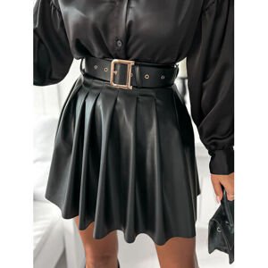 Koženková mini sukňa s opaskom CORA veľkosť: L