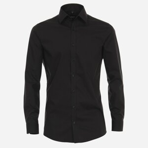 VENTI Čierna pánska košeľa, rukávy 72 cm, Body fit Veľkosť: 44 (XL) VENTI