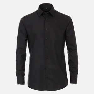 VENTI Čierna pánska košeľa, rukávy 72 cm, Non-iron, Slim fit Veľkosť: 40 (M) VENTI