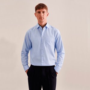 Seidensticker Modrá Non-iron pánska košeľa, Regular fit Veľkosť: 42 (L) Seidensticker
