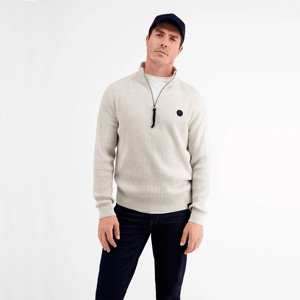 LERROS Svetlosivý pánsky sveter so stojačikom Veľkosť: L LERROS