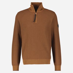 LERROS Hnedý pánsky sveter so stojačikom Veľkosť: XL LERROS