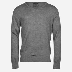 Tee Jays Sivý merino sveter, V výstrih Veľkosť: L Tee Jays