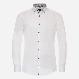 VENTI Biela pánska košeľa s kontrastmi, Slim fit Veľkosť: 39 (M) VENTI