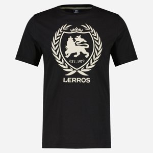 LERROS Čierne pánske tričko s logom Veľkosť: L LERROS